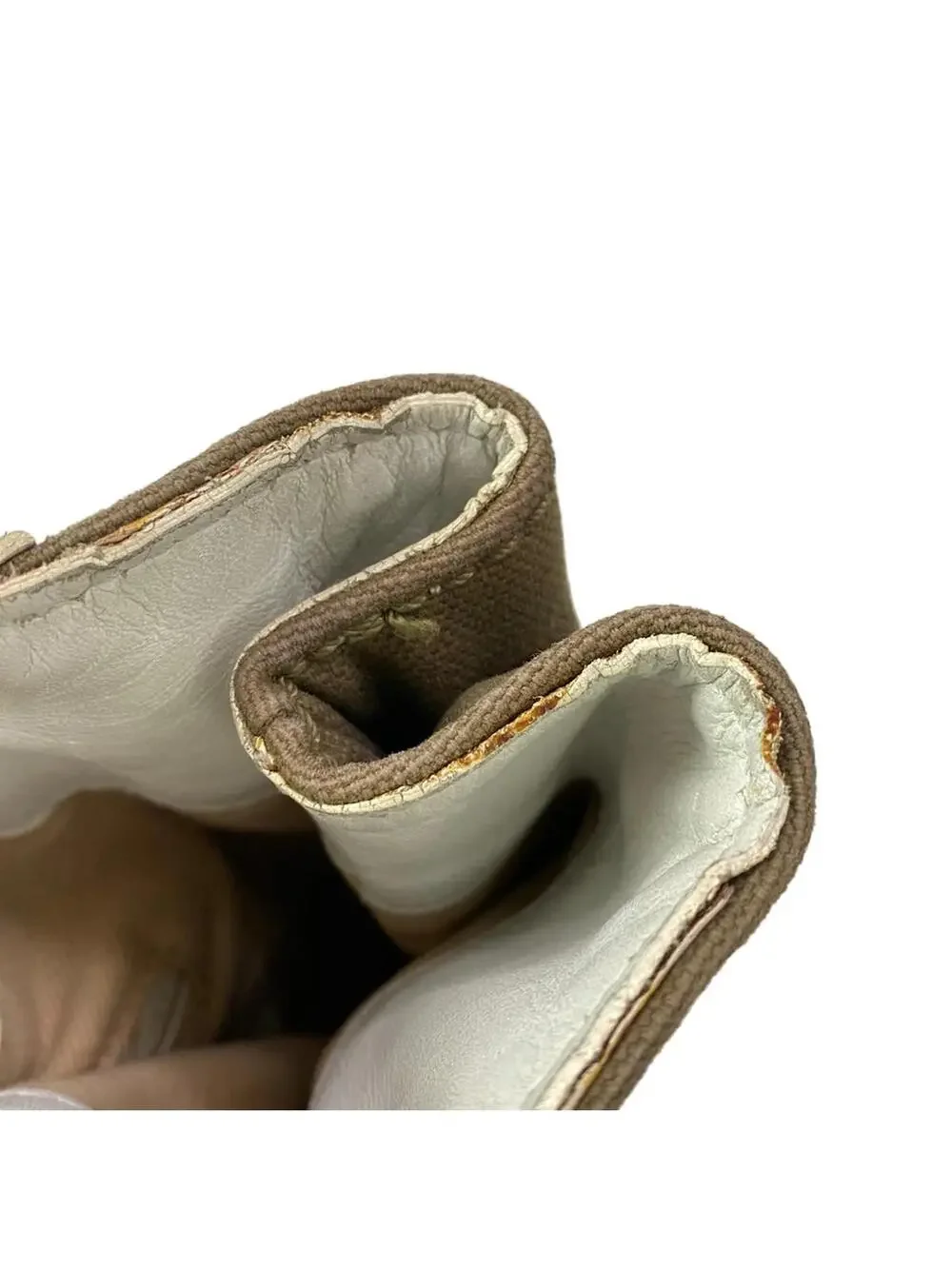 Chanel Khaki Cream Canvas Leather #304192C10B
